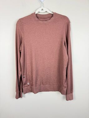 Vuori Ponto Performance Crew Neck Sweater Mens Small Terracotta Heather Brown